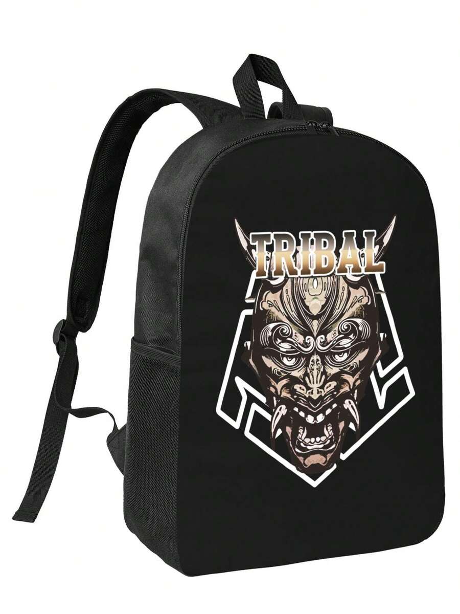 Travel Backpack Anti Theft - Tribal Demon Print Waterproof Backpack Large