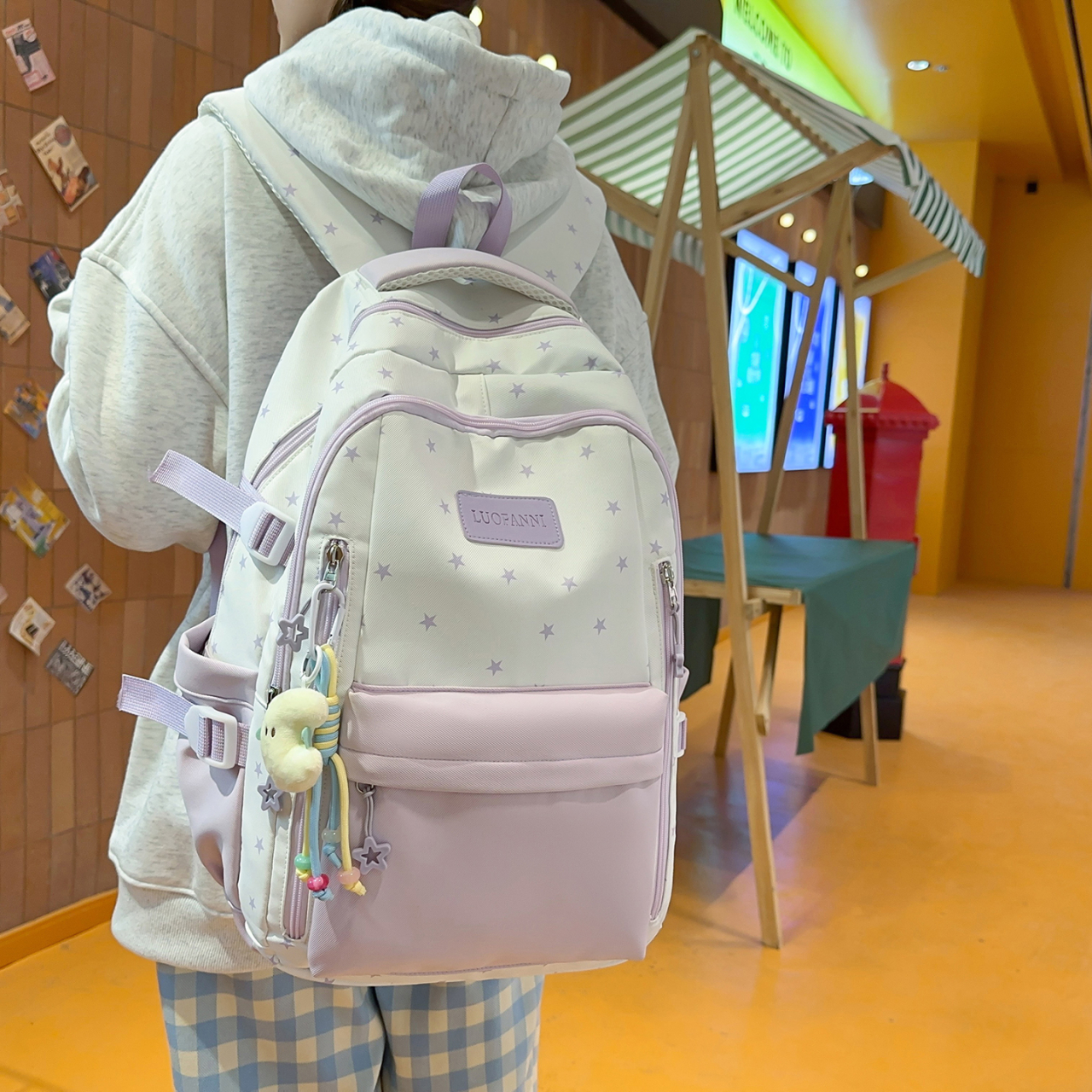 Women's Cream White & Yellow C - đánh giá và giá Canvas Backpack Casual