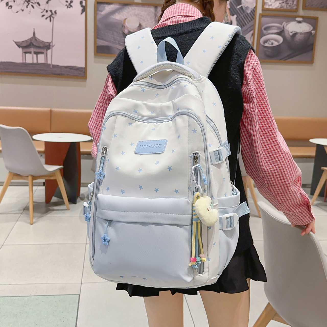 Women's Cream White & Yellow C - đánh giá và giá Canvas Backpack Casual