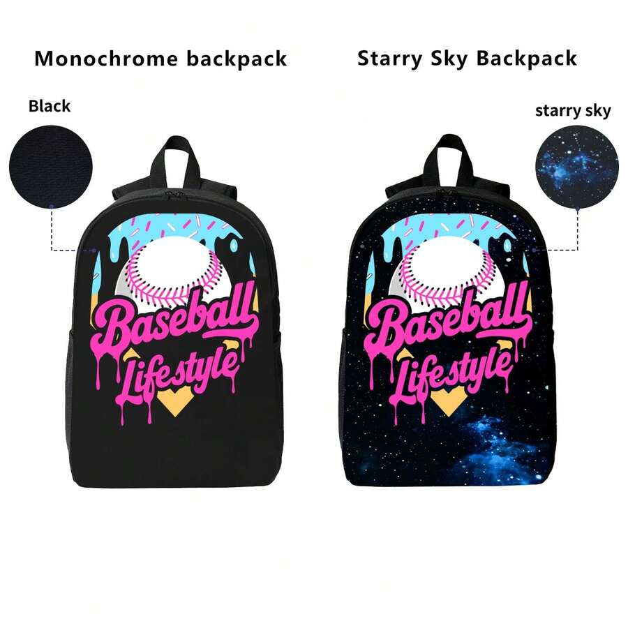 Baseball Drip Design Backpack  - đánh giá và giá Laptop Backpack 15.6