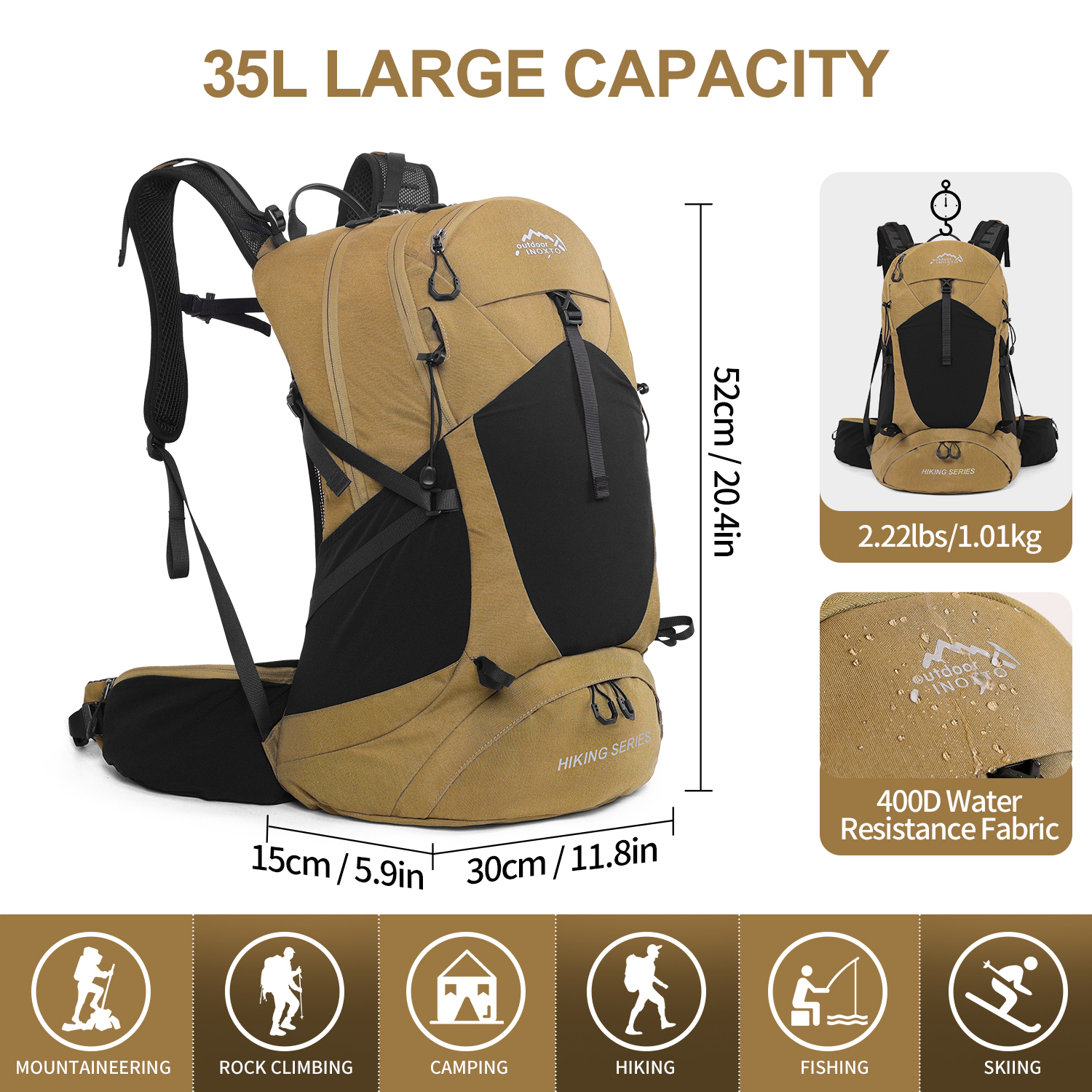 Mountaineering backpack 35 lit - đánh giá và giá Foldable Backpack Small