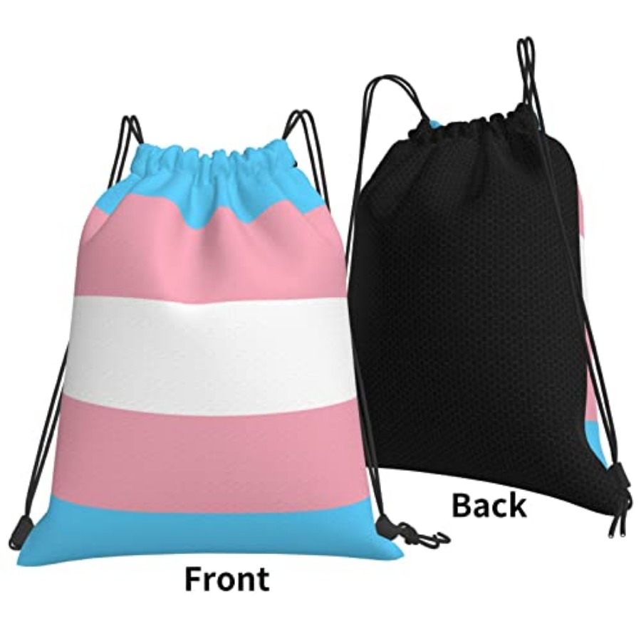Transgender Pride Flag Unisex  - đánh giá và giá Drawstring Gym Bag