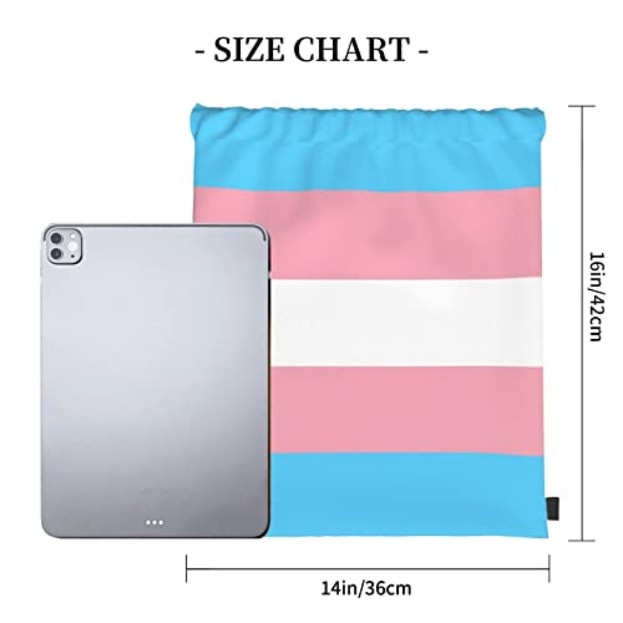 Transgender Pride Flag Unisex  - đánh giá và giá Drawstring Gym Bag