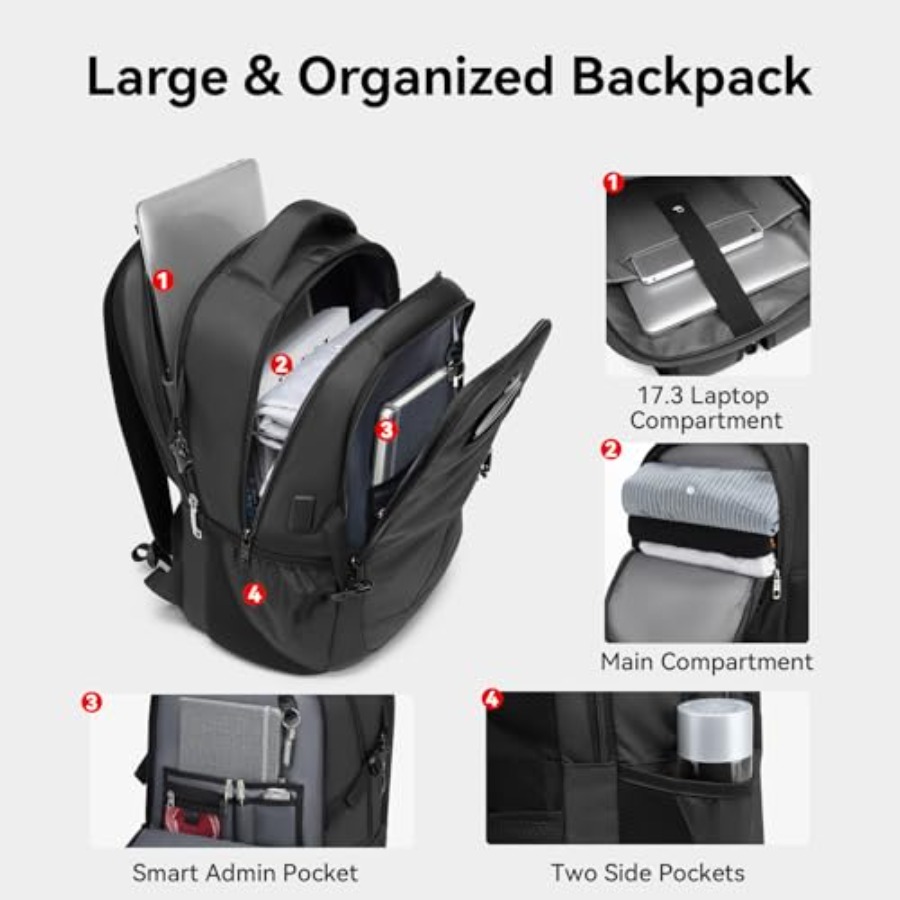 17.3'' Laptop Backpack for Men - đánh giá và giá Travel Backpack Anti Theft