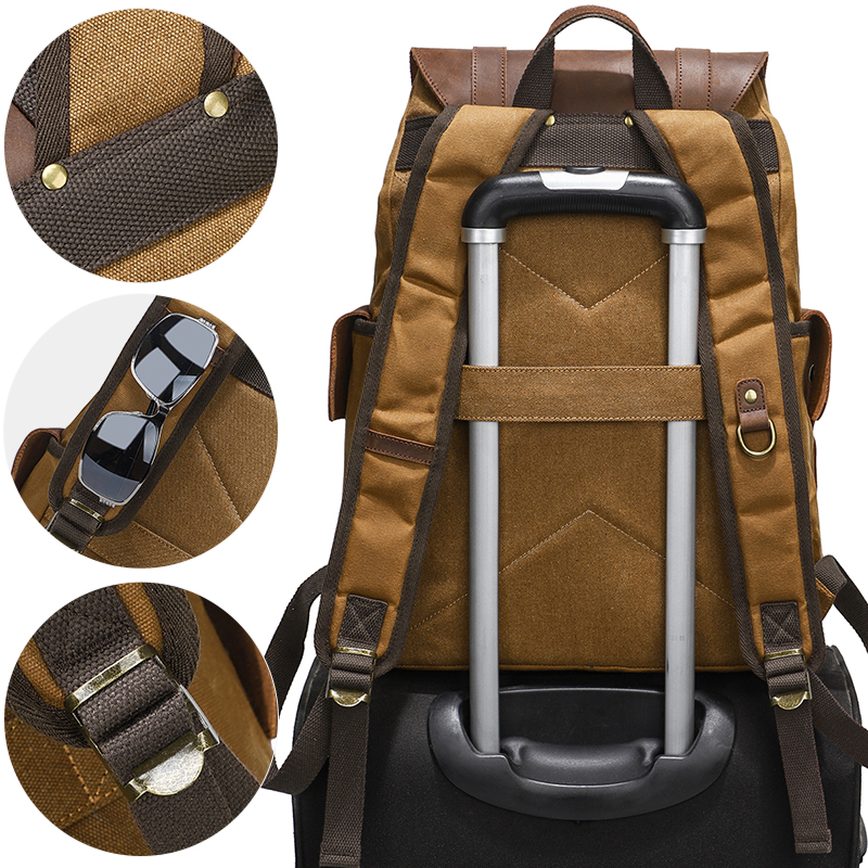 Men's Backpack Vintage Waxed C - đánh giá và giá Leather Backpack Vintage