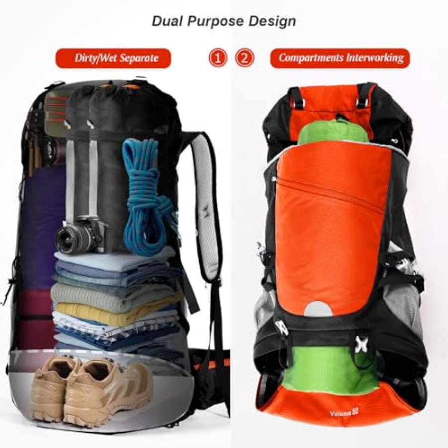 50L Hiking Backpack Travel Bag - đánh giá và giá Hiking Backpack Waterproof