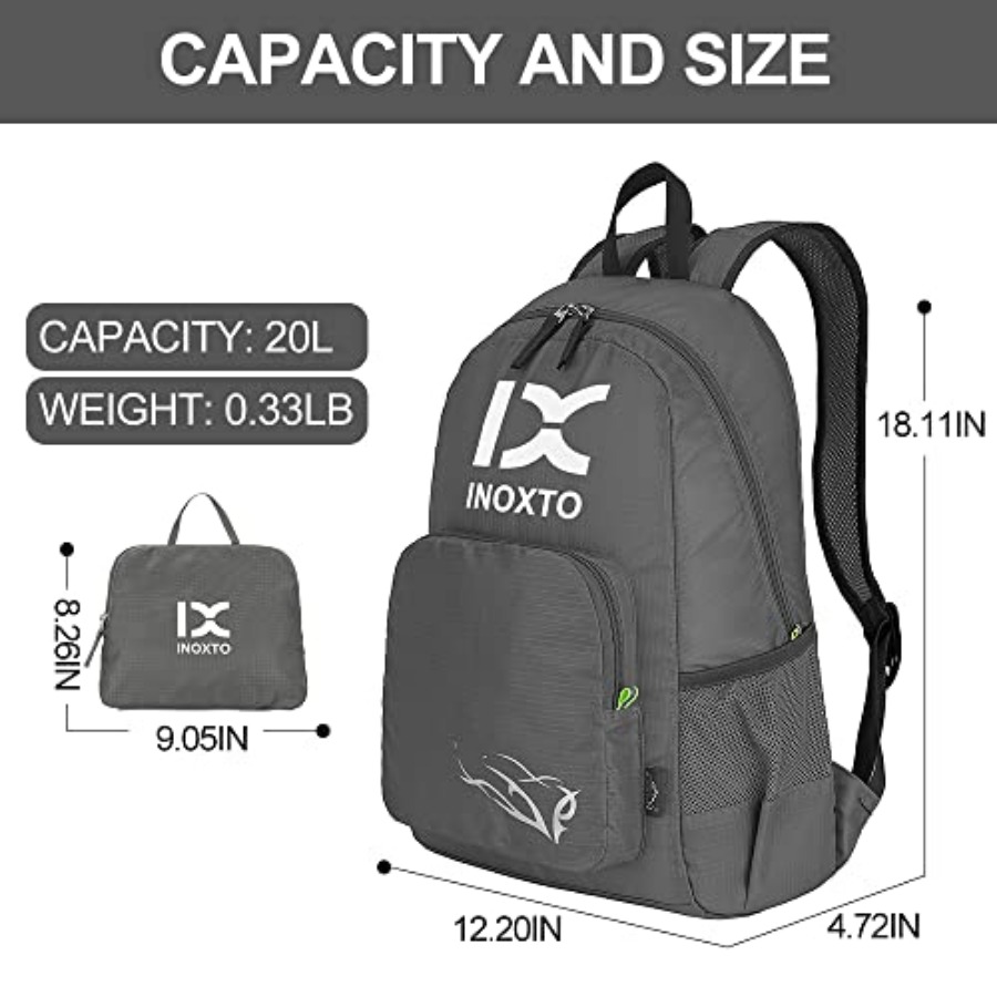 INOXTO 20L Lightweight Hiking  - đánh giá và giá Foldable Backpack Small