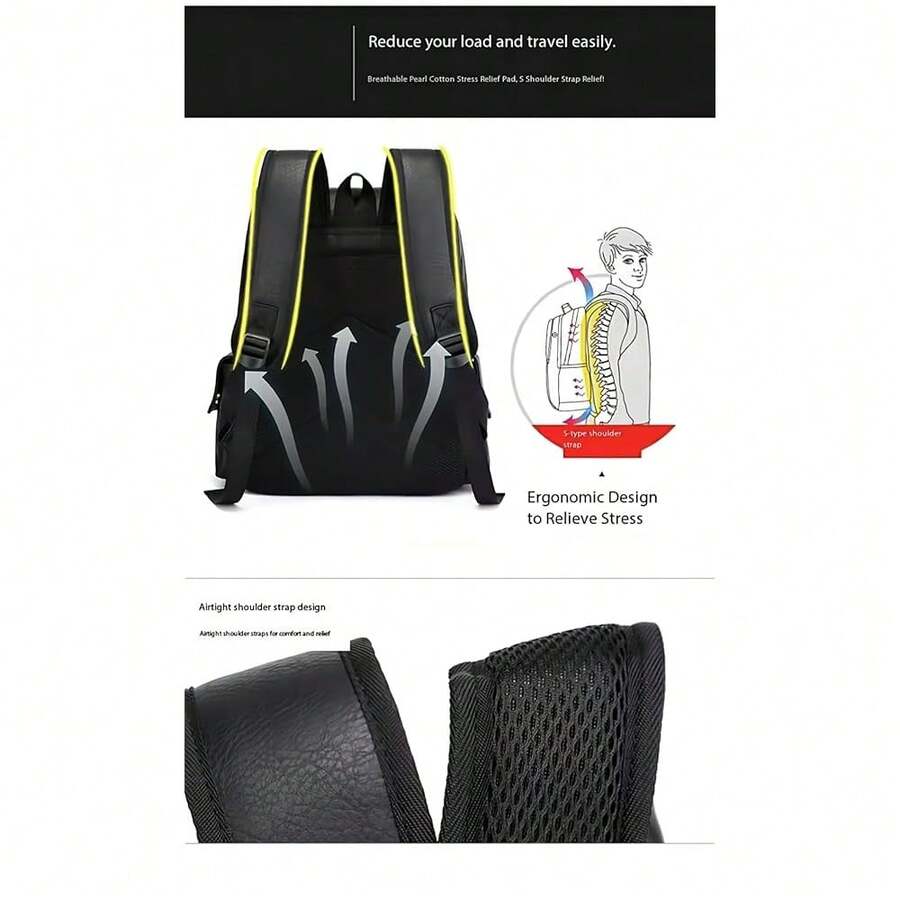 PU Leather Backpack For Men An - đánh giá và giá Laptop Backpack 15.6