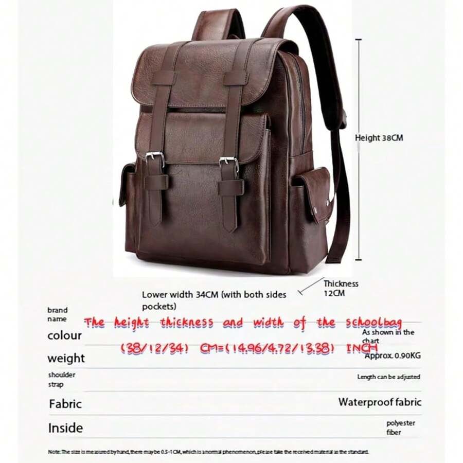 PU Leather Backpack For Men An - đánh giá và giá Laptop Backpack 15.6