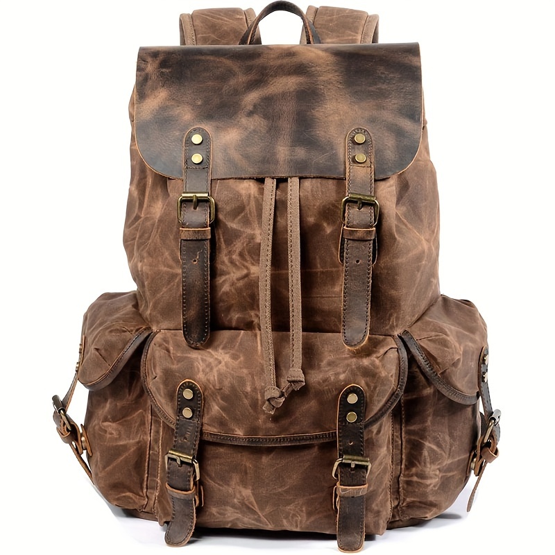 Vintage Men'S Leather Backpack - đánh giá và giá Canvas Backpack Casual