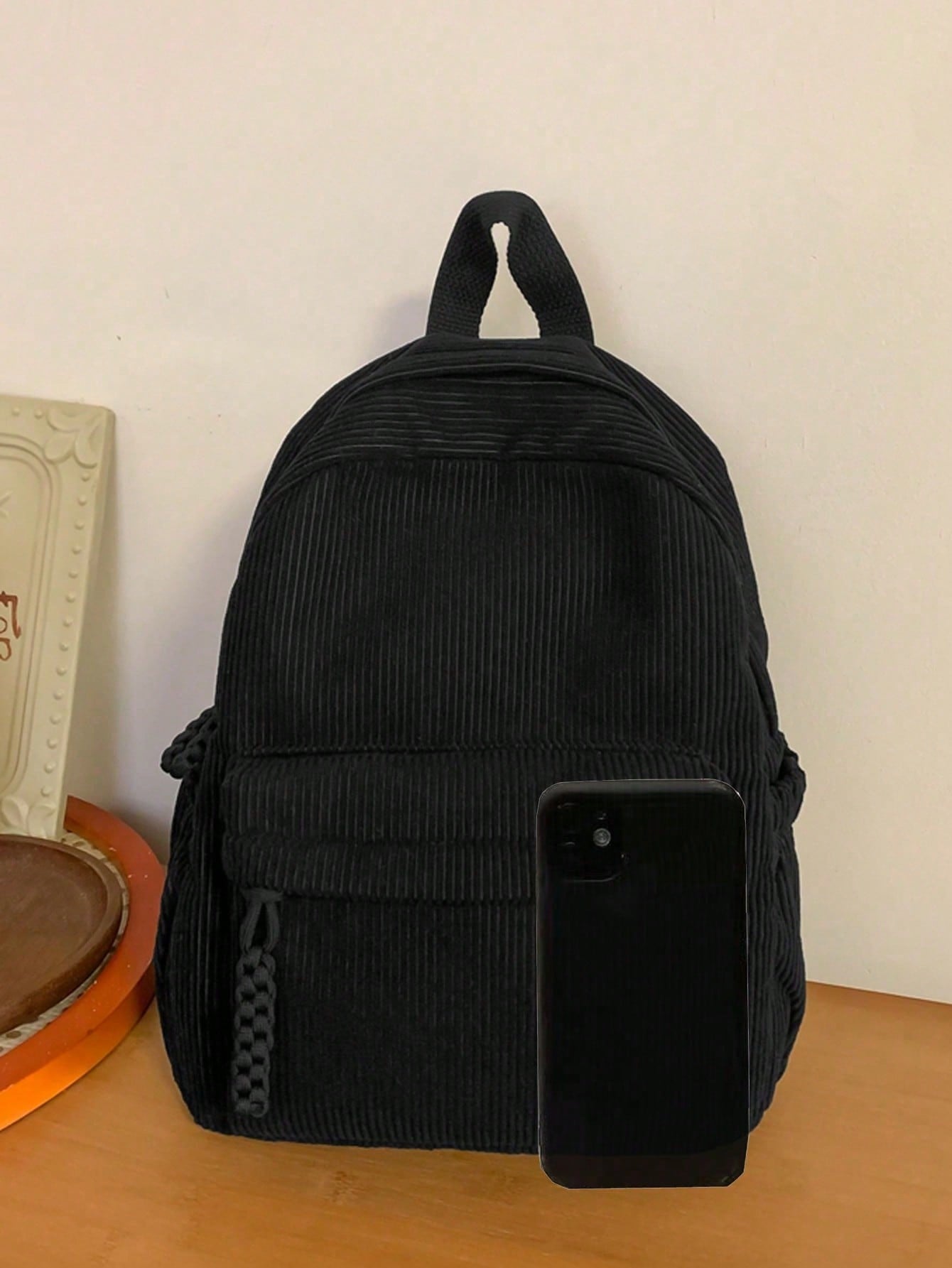 Solid Color Corduroy Fabric Fa - đánh giá và giá Fashion Backpack Women