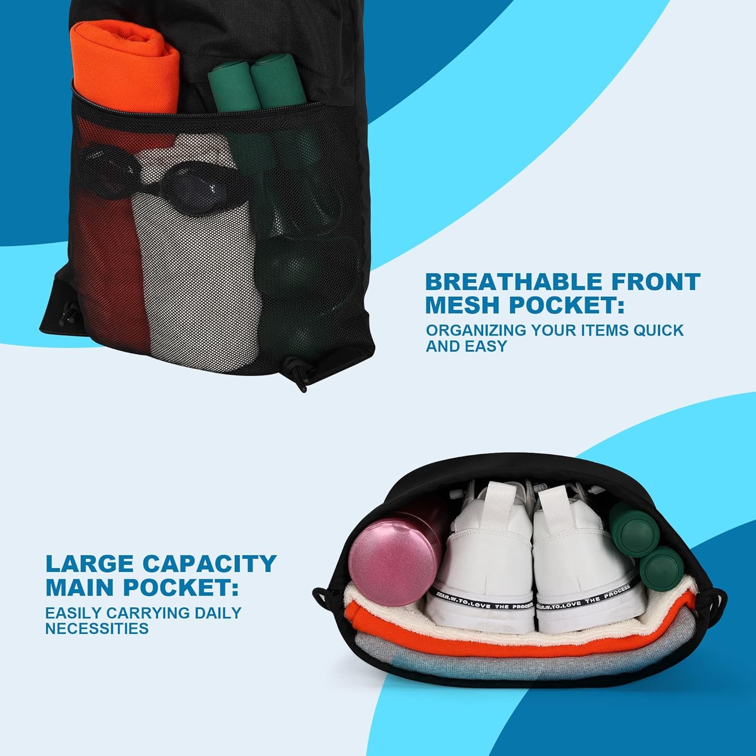 TILYMOL Drawstring Backpack Gy - đánh giá và giá Drawstring Gym Bag