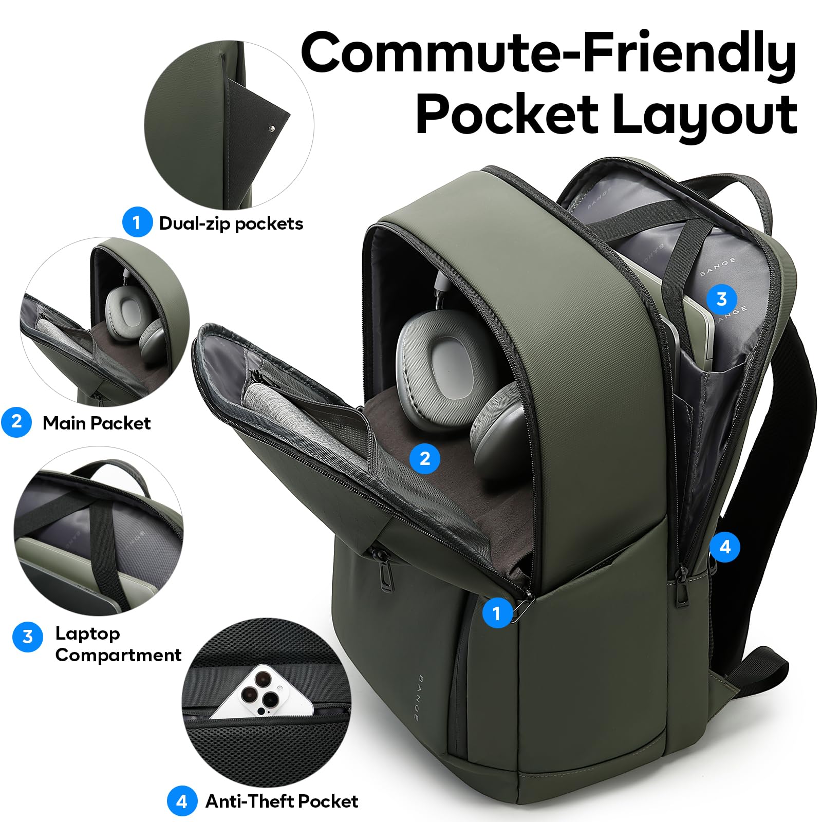 BANGE Fashion Simple Design Wo - đánh giá và giá Travel Backpack Anti Theft