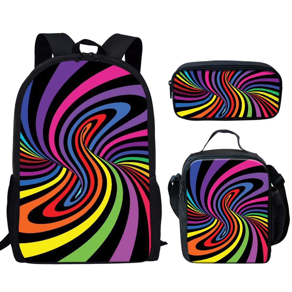 Rainbow Pride Stripes Print 3S - đánh giá và giá School Backpack Teen