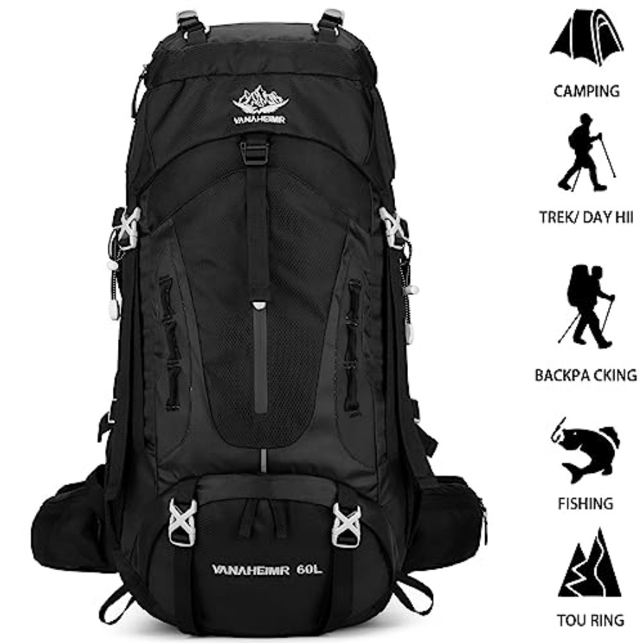 50L Hiking Backpack Men Campin - đánh giá và giá Rain Cover Backpack