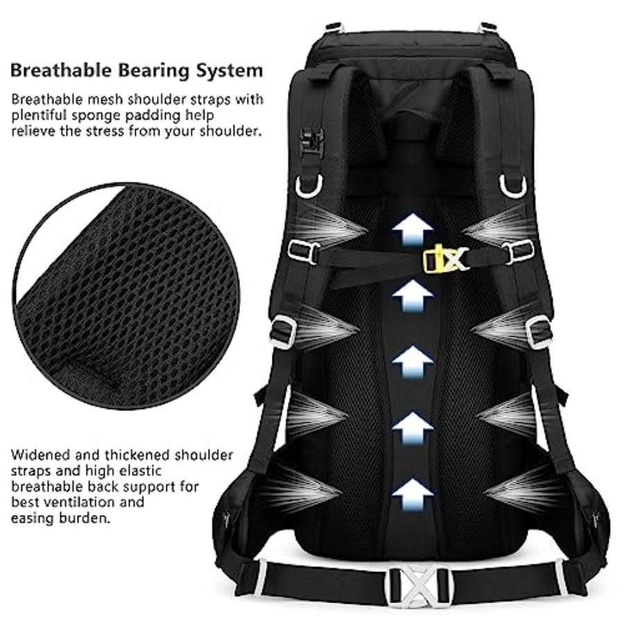 50L Hiking Backpack Men Campin - đánh giá và giá Rain Cover Backpack
