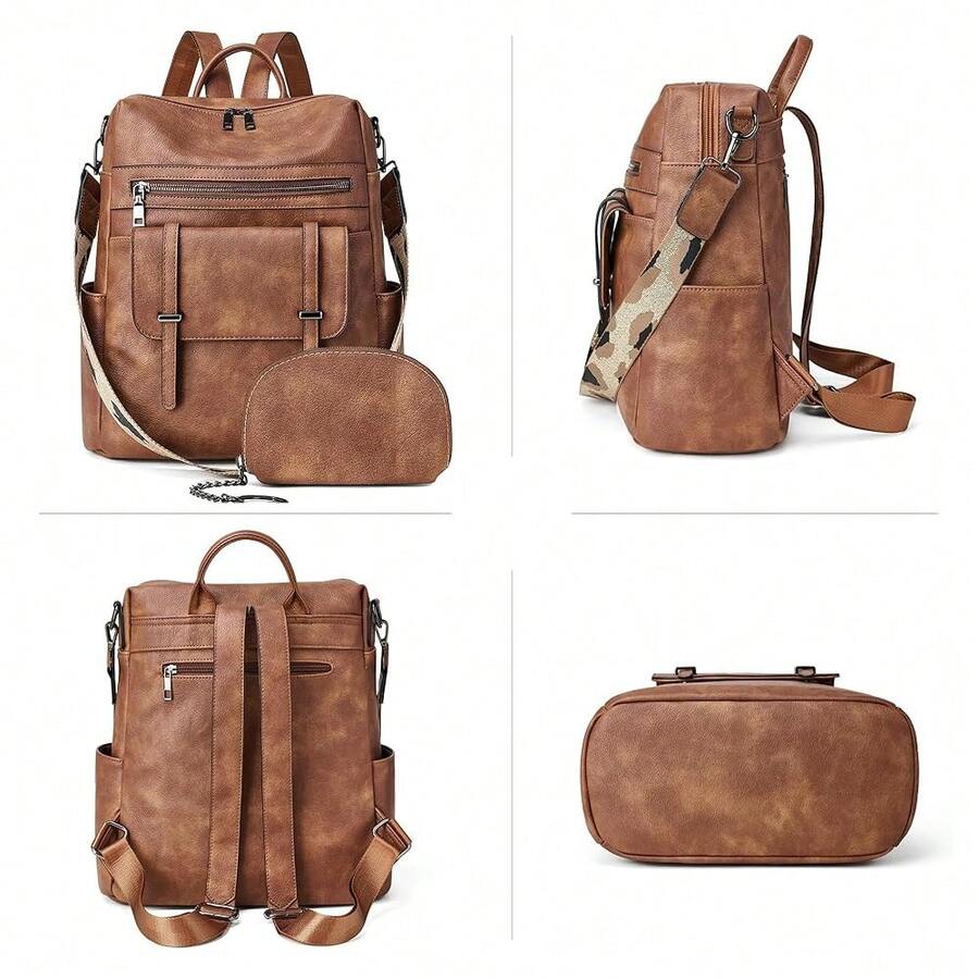 Women Fashion Vintage Brown PU - đánh giá và giá Fashion Backpack Women