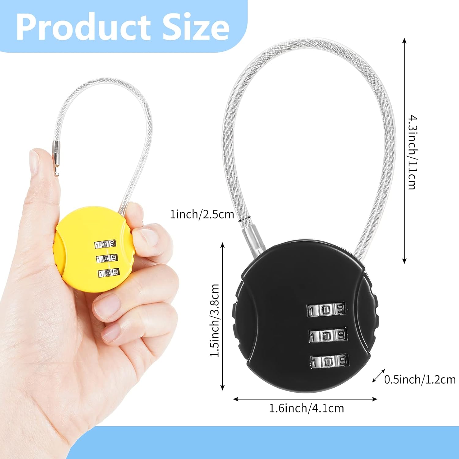 8 Pack Combination Wire Lock 3 - đánh giá và giá Backpack Lock Combo