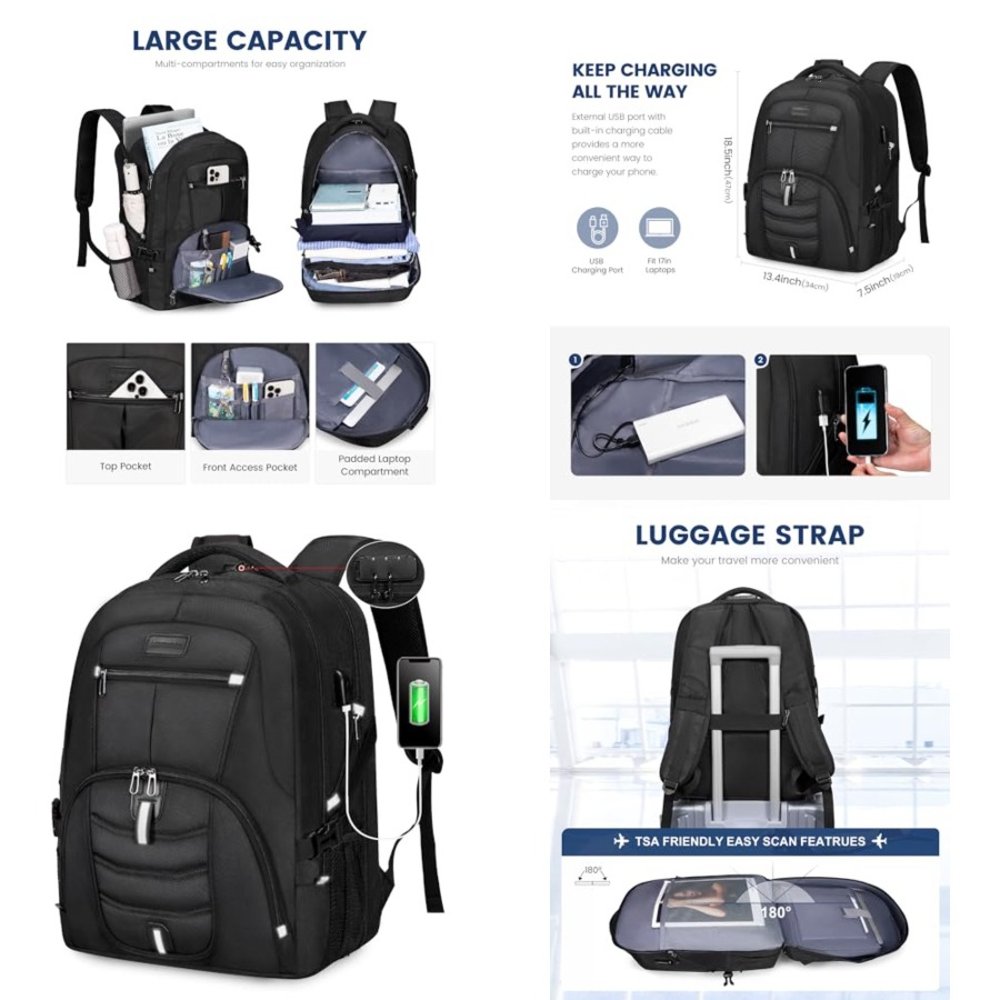 Travel Laptop Backpack Waterpr - đánh giá và giá Travel Backpack Anti Theft
