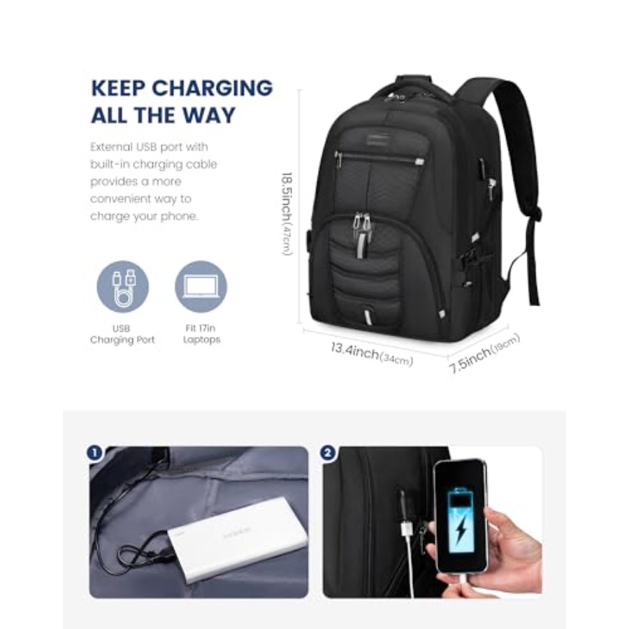 Travel Laptop Backpack Waterpr - đánh giá và giá Travel Backpack Anti Theft